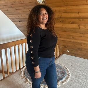 Black vintage 90s long sleeve top